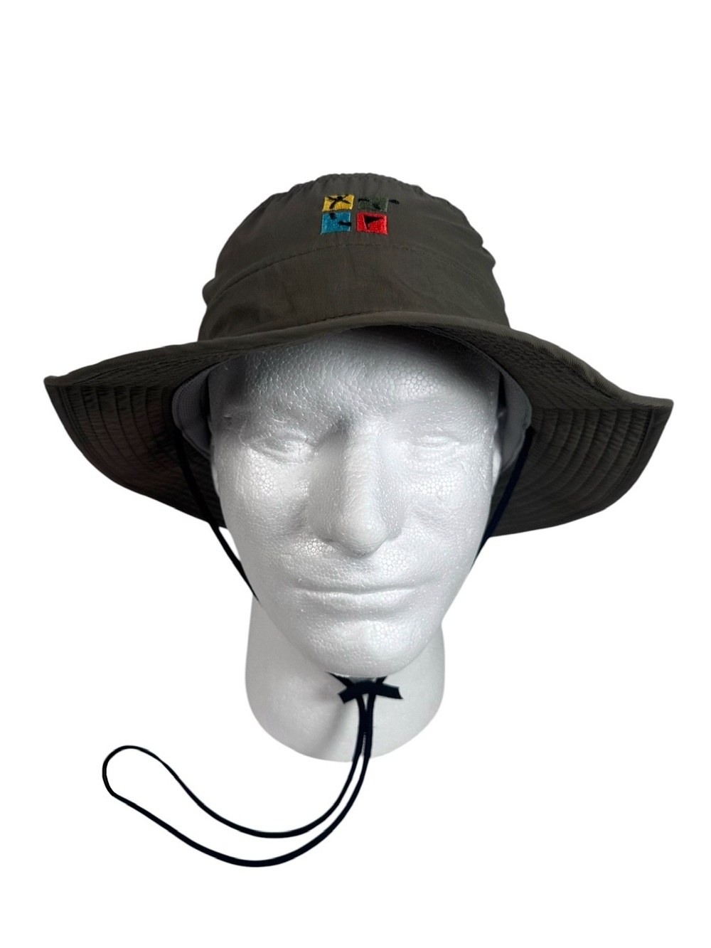 Vintage BIGX Wide Brim Boonie Sun Hat Hiking Fishing Camping Chin Strap